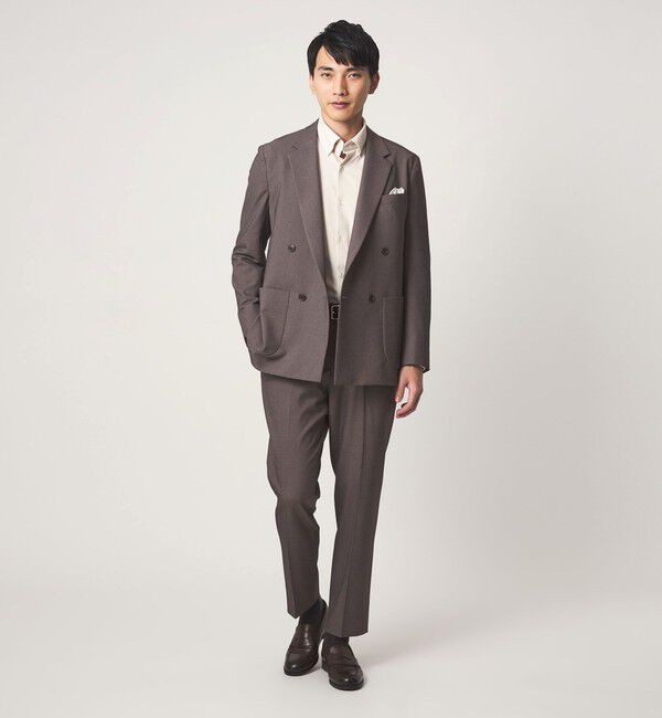 UNITED ARROWS green label relaxing「A+ ポリエステル シャークスキン スタンダード イージー セットアップ パンツ スラックス -ウォッシャブル」|スラックス|