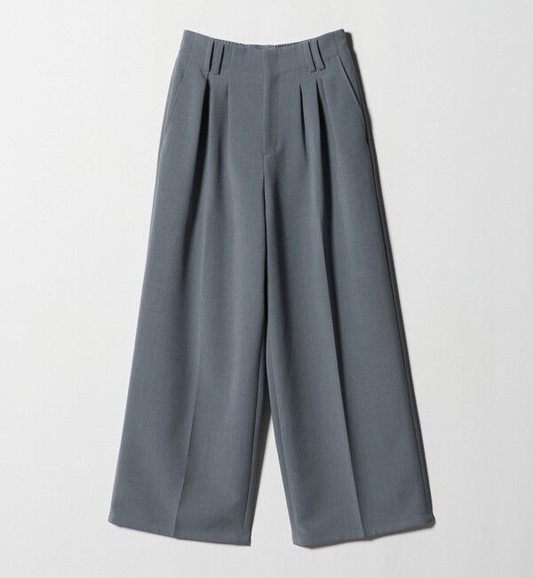 BEAUTY&YOUTH UNITED ARROWS「【WEB限定 Wardrobe DAILY MINIMAL】ウールライク ランダムタック ワイドパンツ ウォッシャブル」|スラックス|