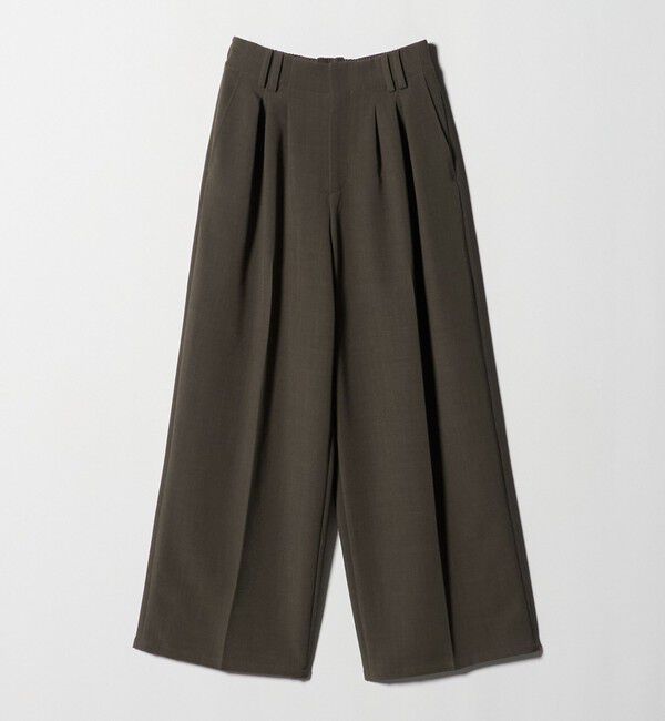 BEAUTY&YOUTH UNITED ARROWS「【WEB限定 Wardrobe DAILY MINIMAL】ウールライク ランダムタック ワイドパンツ ウォッシャブル」|スラックス|