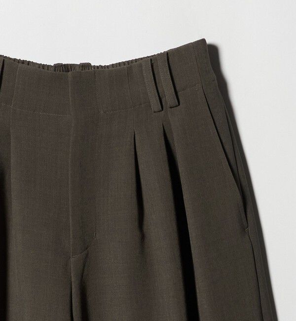 BEAUTY&YOUTH UNITED ARROWS「【WEB限定 Wardrobe DAILY MINIMAL】ウールライク ランダムタック ワイドパンツ ウォッシャブル」|スラックス|