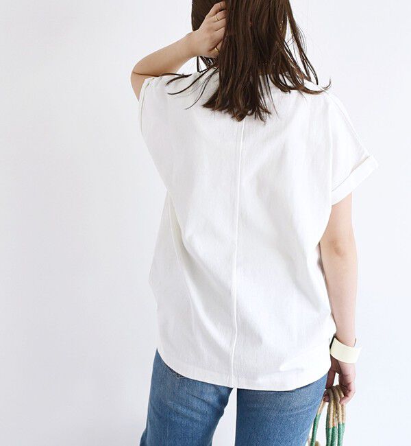 SHIPS any「SHIPS any:〈抗菌防臭/洗濯機可能〉USAコットン フレンチスリーブ TEE」|Tシャツ・カットソー|