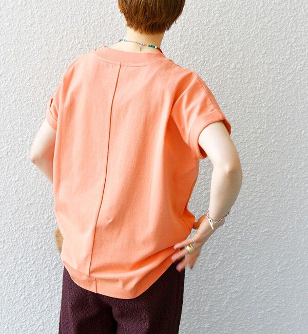 SHIPS any「SHIPS any:〈抗菌防臭/洗濯機可能〉USAコットン フレンチスリーブ TEE」|Tシャツ・カットソー|オレンジ