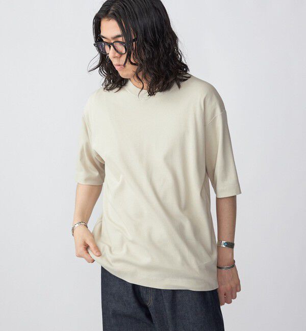 SHIPS「SHIPS:〈接触冷感〉トリコット ジャカード クルーネック Tシャツ」|Tシャツ・カットソー|