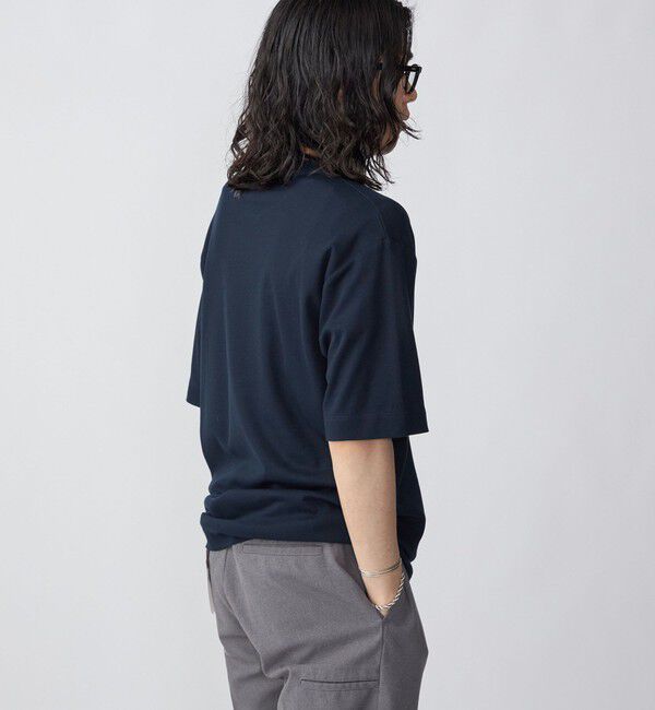 SHIPS「SHIPS:〈接触冷感〉トリコット ジャカード クルーネック Tシャツ」|Tシャツ・カットソー|