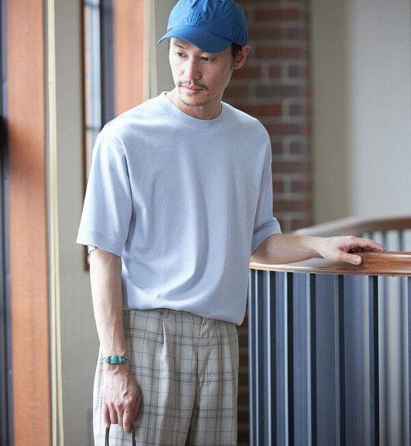 SHIPS「SHIPS:〈接触冷感〉トリコット ジャカード クルーネック Tシャツ」|Tシャツ・カットソー|