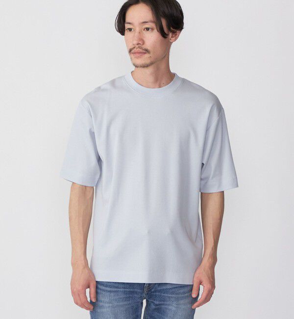 SHIPS「SHIPS:〈接触冷感〉トリコット ジャカード クルーネック Tシャツ」|Tシャツ・カットソー|