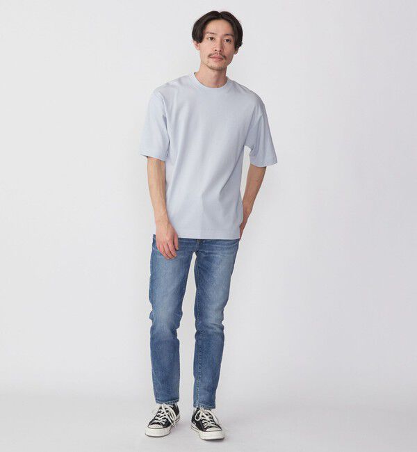 SHIPS「SHIPS:〈接触冷感〉トリコット ジャカード クルーネック Tシャツ」|Tシャツ・カットソー|