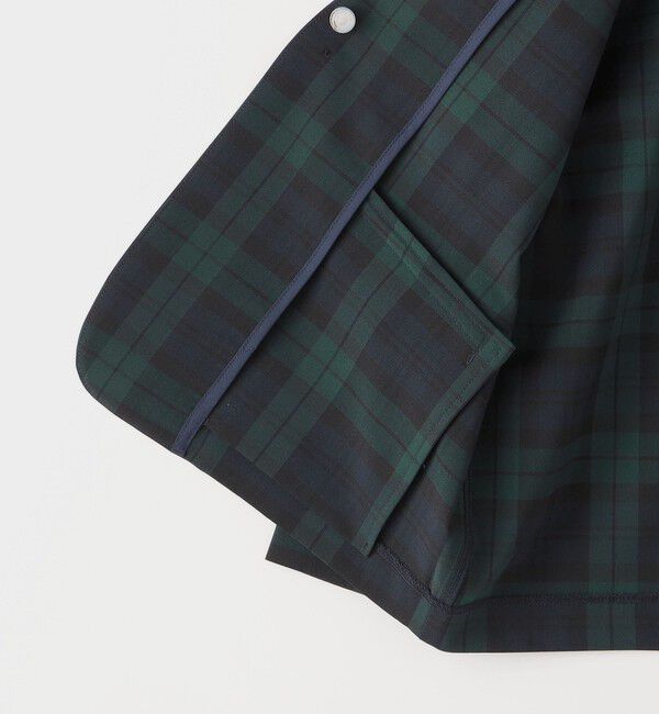 SHIPS KIDS「SHIPS KIDS:100～130cm /〈多機能〉ブラックウォッチ ノーラペル ジャケット」|ノーカラージャケット|