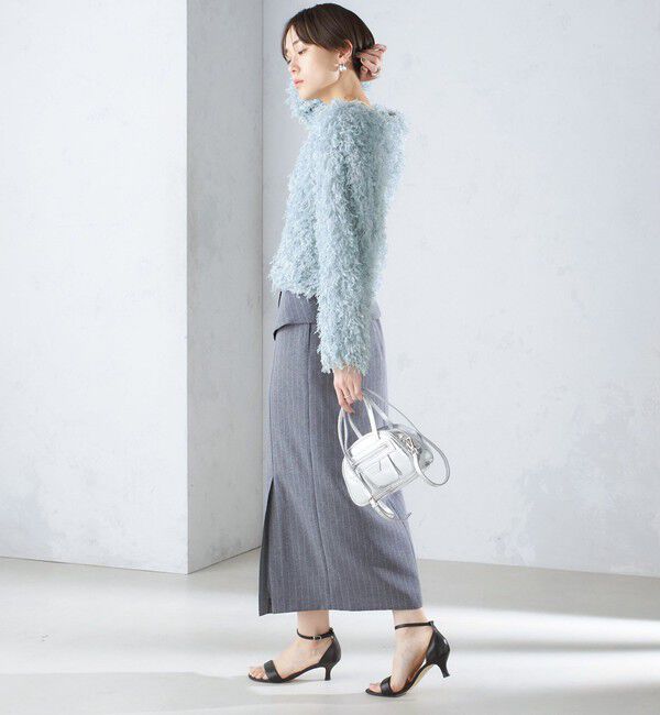 SHIPS for women「〈手洗い可能〉ベルト付 ストライプ タイト スカート 24SS ◇」|タイト|