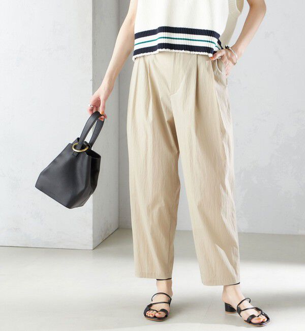 SHIPS for women「〈手洗い可能〉コットン ナイロン タック パンツ」|その他|ベージュ