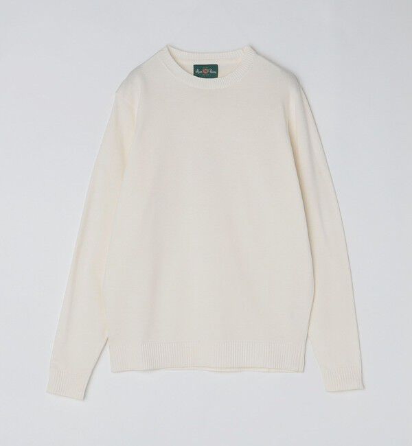 SHIPS「ALANPANE: 14ゲージ コットン クルーネック ニット」|ニット・セーター|ホワイト