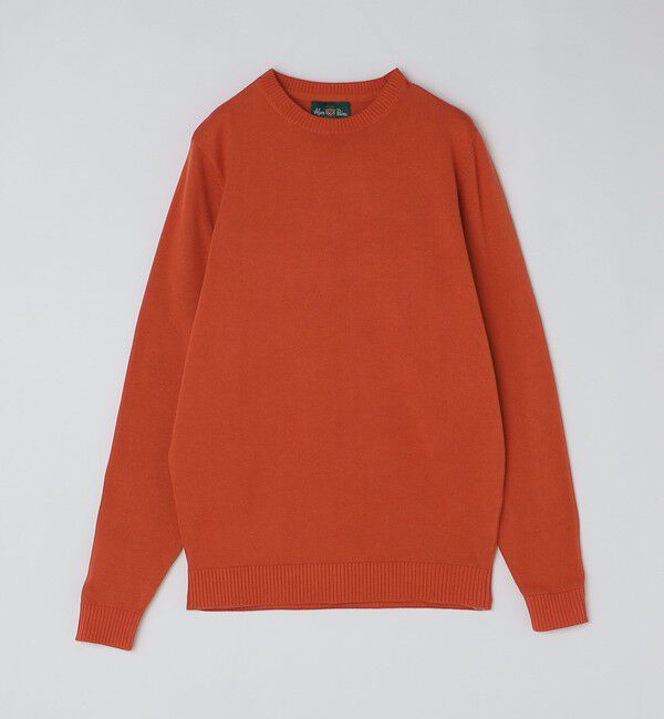 SHIPS「ALANPANE: 14ゲージ コットン クルーネック ニット」|ニット・セーター|オレンジ