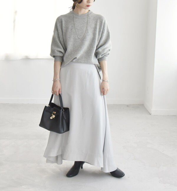 quaranciel「quaranciel:〈洗濯機可能〉シルキー サテン フレア スカート」|フレア|