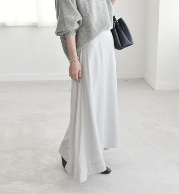 quaranciel「quaranciel:〈洗濯機可能〉シルキー サテン フレア スカート」|フレア|