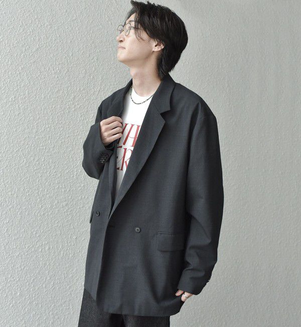 SHIPS any「SHIPS any: オーバーサイズ ウール混 ダブルジャケット (セットアップ対応)◇」|テーラードジャケット|