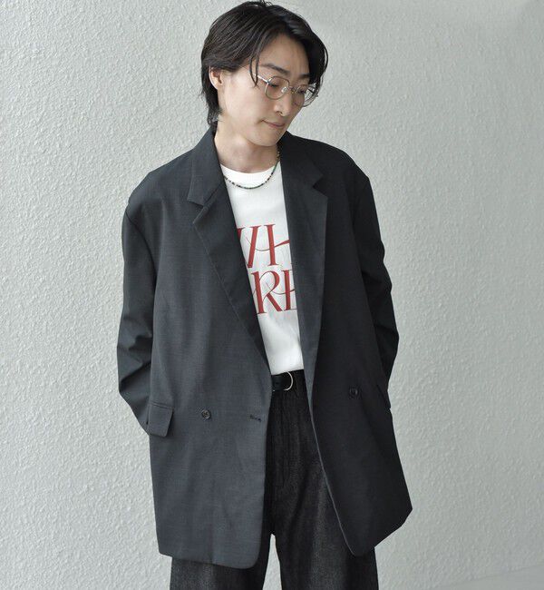 SHIPS any「SHIPS any: オーバーサイズ ウール混 ダブルジャケット (セットアップ対応)◇」|テーラードジャケット|