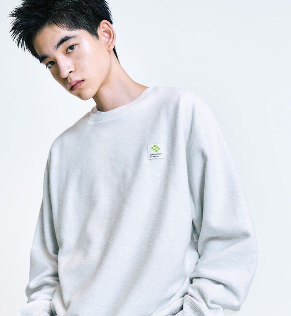 SHIPS「City Ambient Products: ロゴ プリント リバース スウェット」|スウェット・ジャージ|オートミール