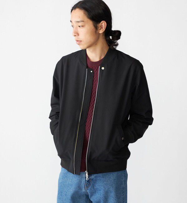 SHIPS「SHIPS: SOLOTEX(R) ストレッチ ミリタリー ブルゾン」|ブルゾン・スタジャン|ブラック