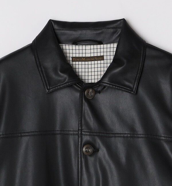 SHIPS「BENCH MARKING SHIRT: 合成皮革 カーコート」|ブルゾン・スタジャン|