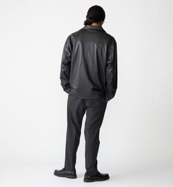 SHIPS「BENCH MARKING SHIRT: 合成皮革 カーコート」|ブルゾン・スタジャン|