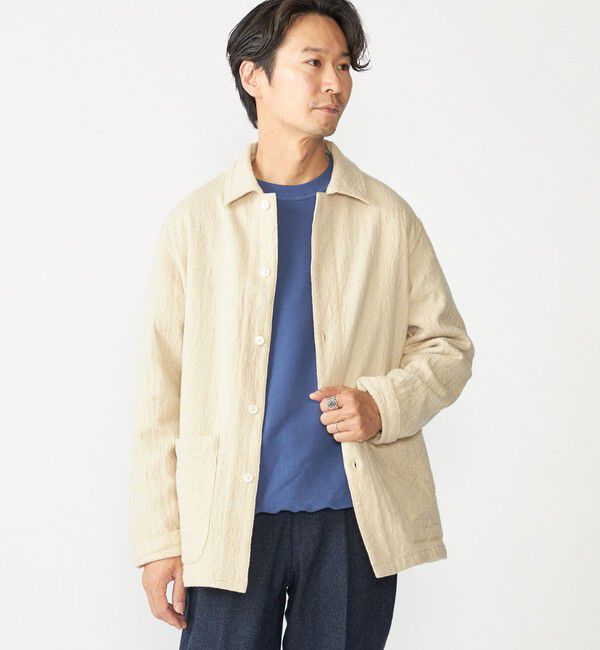 SHIPS「SHIPS: ブラッシュド シャツ アウター」|ブルゾン・スタジャン|ナチュラル