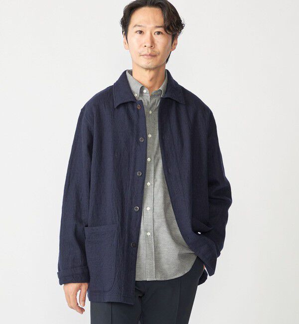 SHIPS「SHIPS: ブラッシュド シャツ アウター」|ブルゾン・スタジャン|