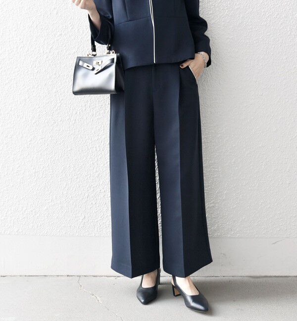 SHIPS any「SHIPS any:〈洗濯機可能〉ダブルクロス クロップド ワイド パンツ ［NAVY BLUE］」|その他|ネイビー