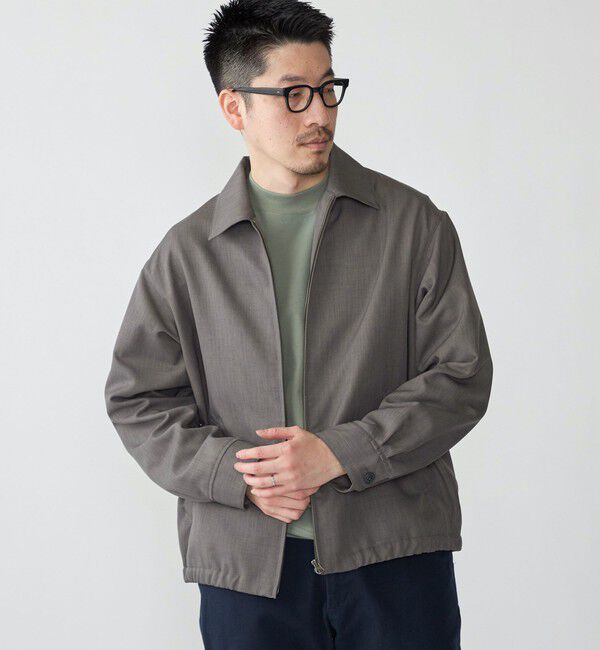SHIPS「SHIPS: ウール ライク ポリエステル ジップ ブルゾン」|ブルゾン・スタジャン|グレー