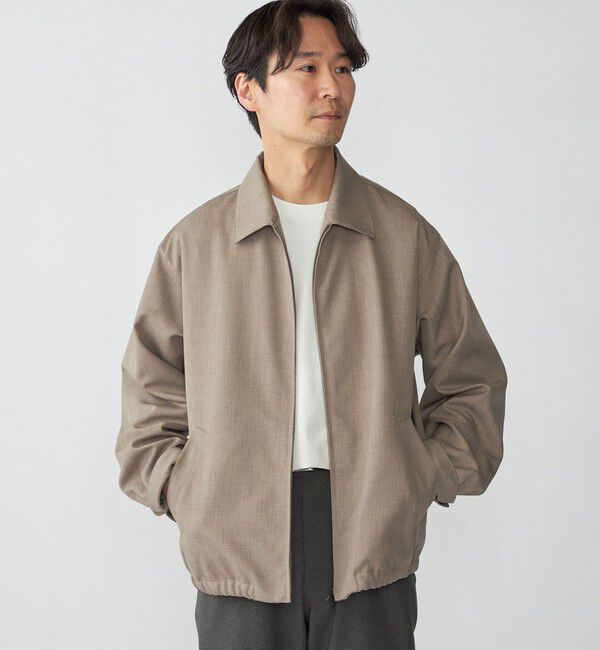 SHIPS「SHIPS: ウール ライク ポリエステル ジップ ブルゾン」|ブルゾン・スタジャン|