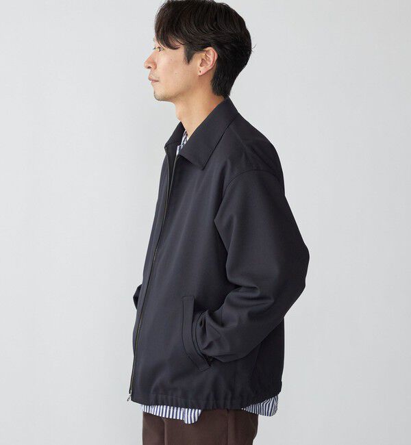 SHIPS「SHIPS: ウール ライク ポリエステル ジップ ブルゾン」|ブルゾン・スタジャン|
