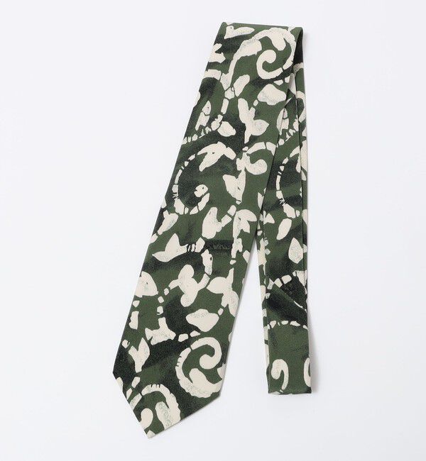 SHIPS「【SHIPS別注】Stefano Cau: バティック ボタニカル プリント ネクタイ」|ネクタイ・蝶ネクタイ|ダークグリーン
