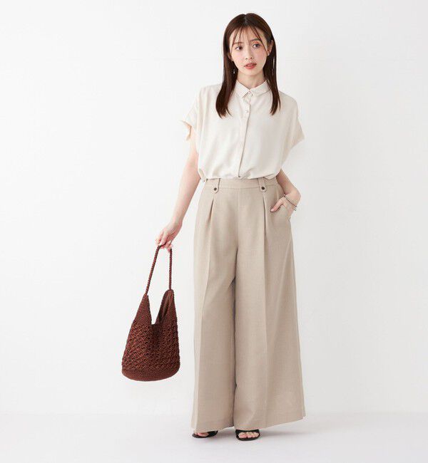 SHIPS Colors 「SHIPS Colors:〈手洗い可能〉バスケット クロップド ワイド パンツ」|その他|