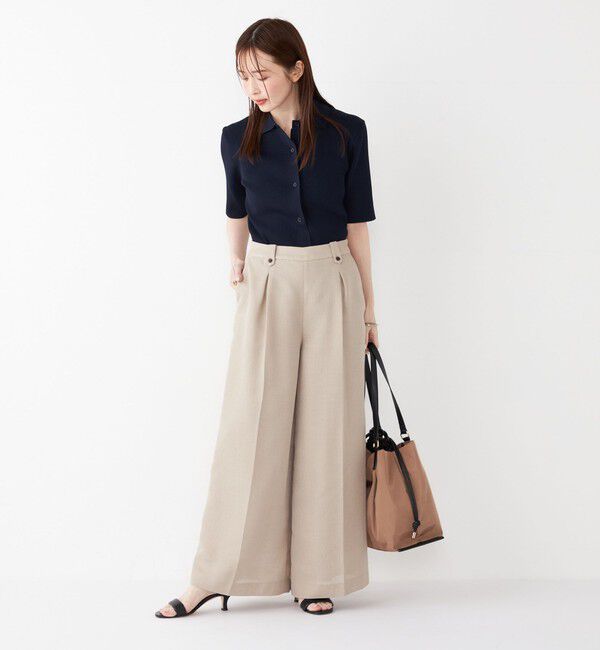 SHIPS Colors 「SHIPS Colors:〈手洗い可能〉バスケット クロップド ワイド パンツ」|その他|