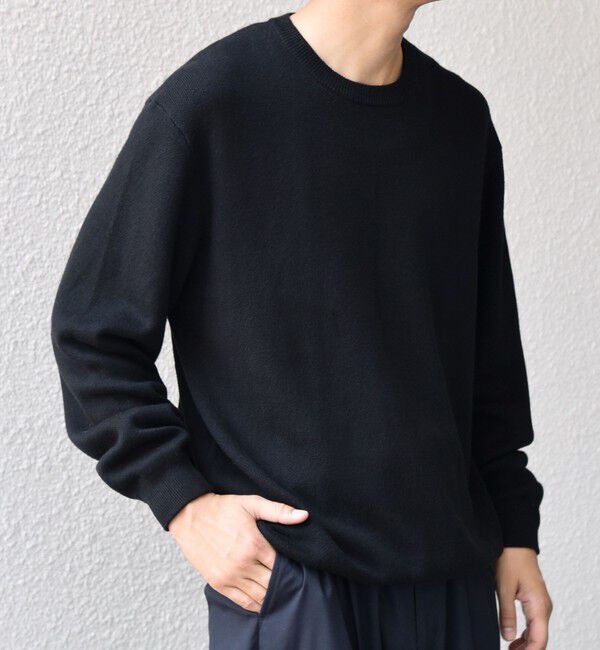 SHIPS any「SHIPS any:〈手洗い可能〉コットン カシミヤ スウェットライク ニット 25AW◇」|ニット・セーター|ブラック