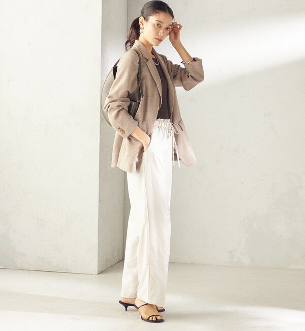 SHIPS for women「《予約》〈吸水速乾・手洗い可能〉麻調 ドンゴロス 2釦 ジャケット」|テーラードジャケット|