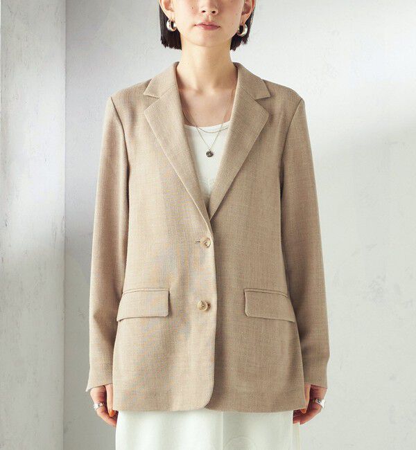 SHIPS for women「《予約》〈吸水速乾・手洗い可能〉麻調 ドンゴロス 2釦 ジャケット」|テーラードジャケット|