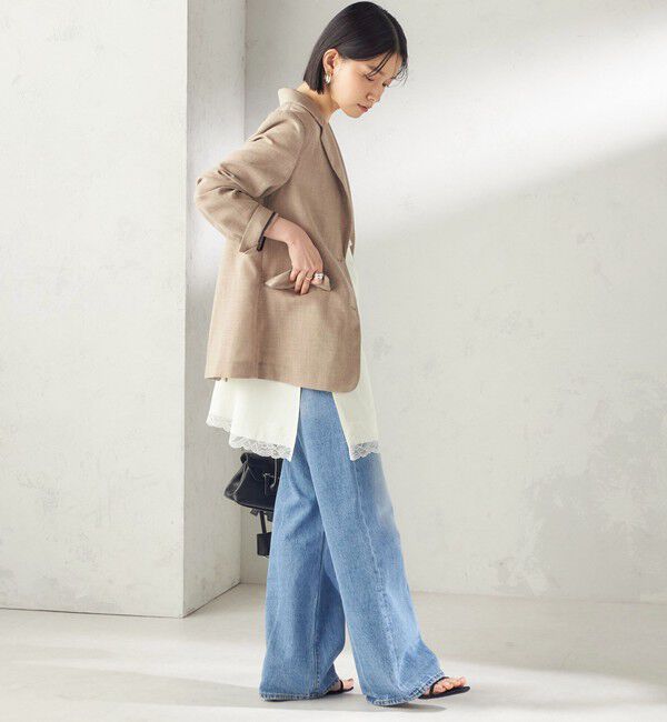 SHIPS for women「《予約》〈吸水速乾・手洗い可能〉麻調 ドンゴロス 2釦 ジャケット」|テーラードジャケット|