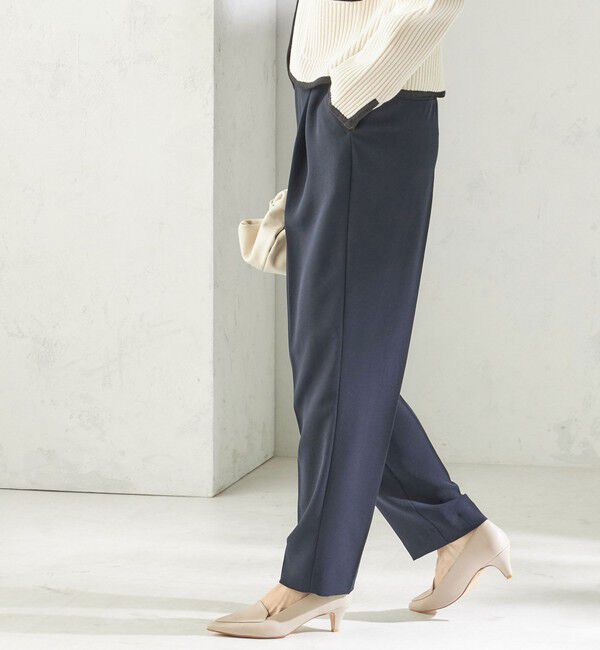 SHIPS for women「《予約》〈接触冷感 / UVカット〉Refinel テーパード パンツ（セレモニー対応可）」|その他|ネイビー