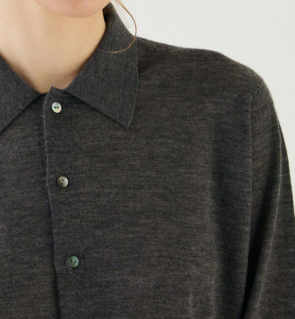 GALERIE VIE「ウーステッドカシミヤ ポロカラーカーディガン」|カーディガン|