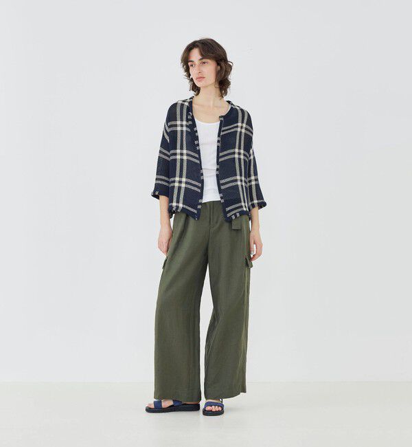 GALERIE VIE「【WEB先行予約】ラッセルコットン ワイドバランスジャケット」|ノーカラージャケット|