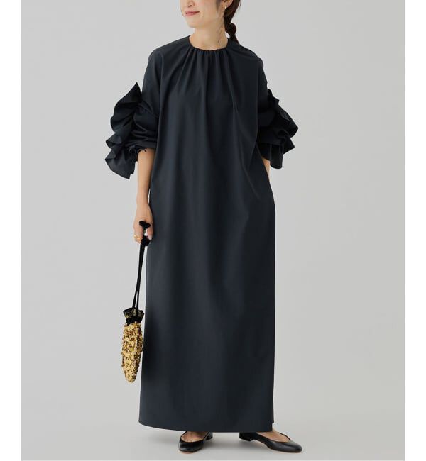 VERMEIL par iena「フリルスリーブワンピース」|ワンピース|ブラック