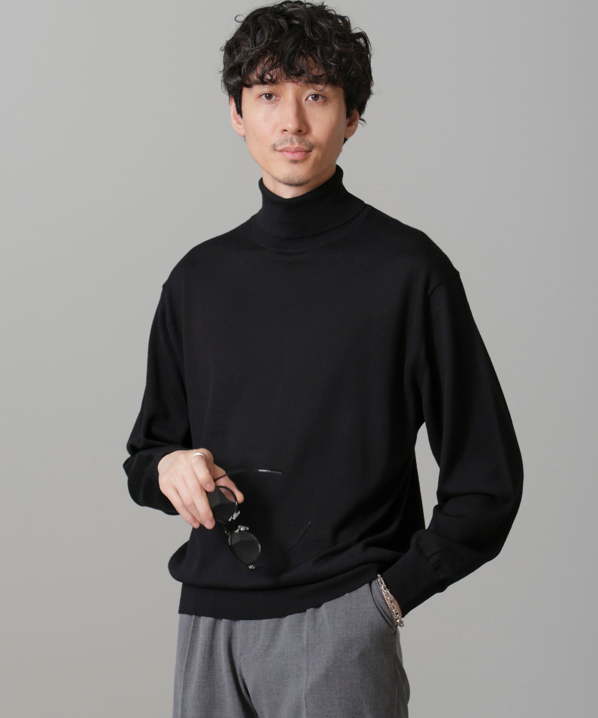 nano･universe「「毛玉レスニット」 ファインゲージタートルネック」|ニット・セーター|