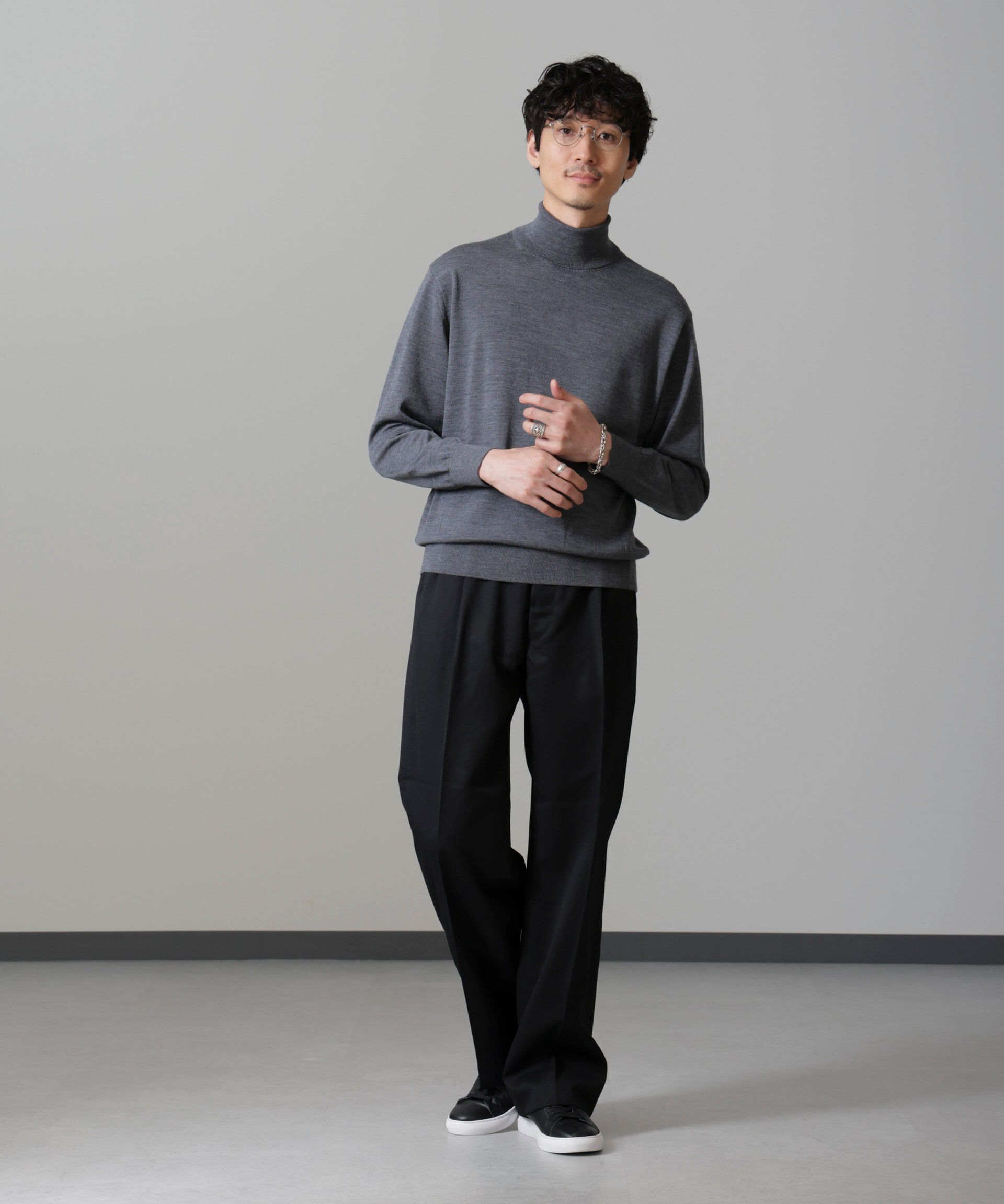 nano･universe「「毛玉レスニット」 ファインゲージタートルネック」|ニット・セーター|