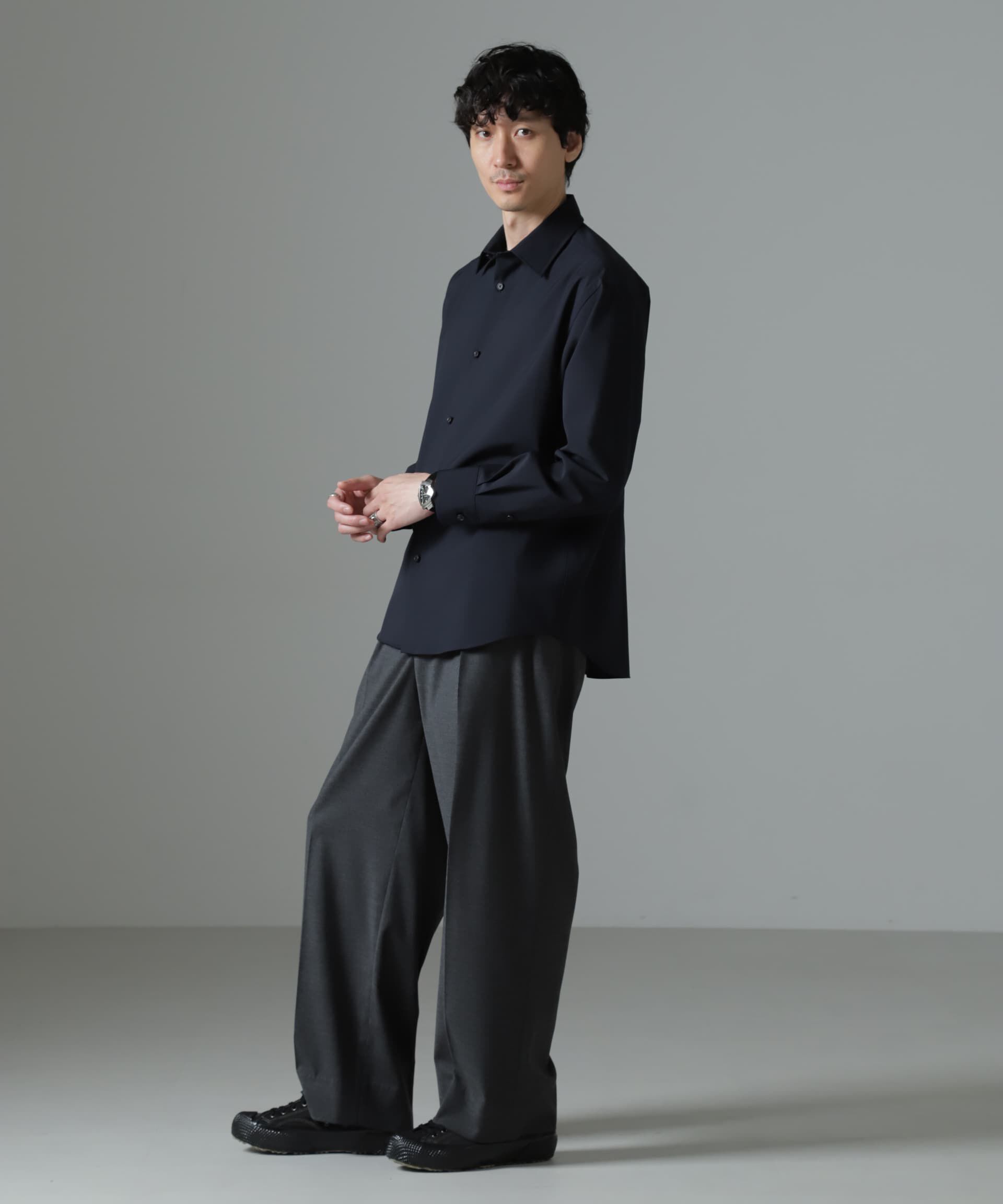 nano･universe「ウールブレンドウォッシャブルセミワイドカラーシャツ」|シャツ・ブラウス|