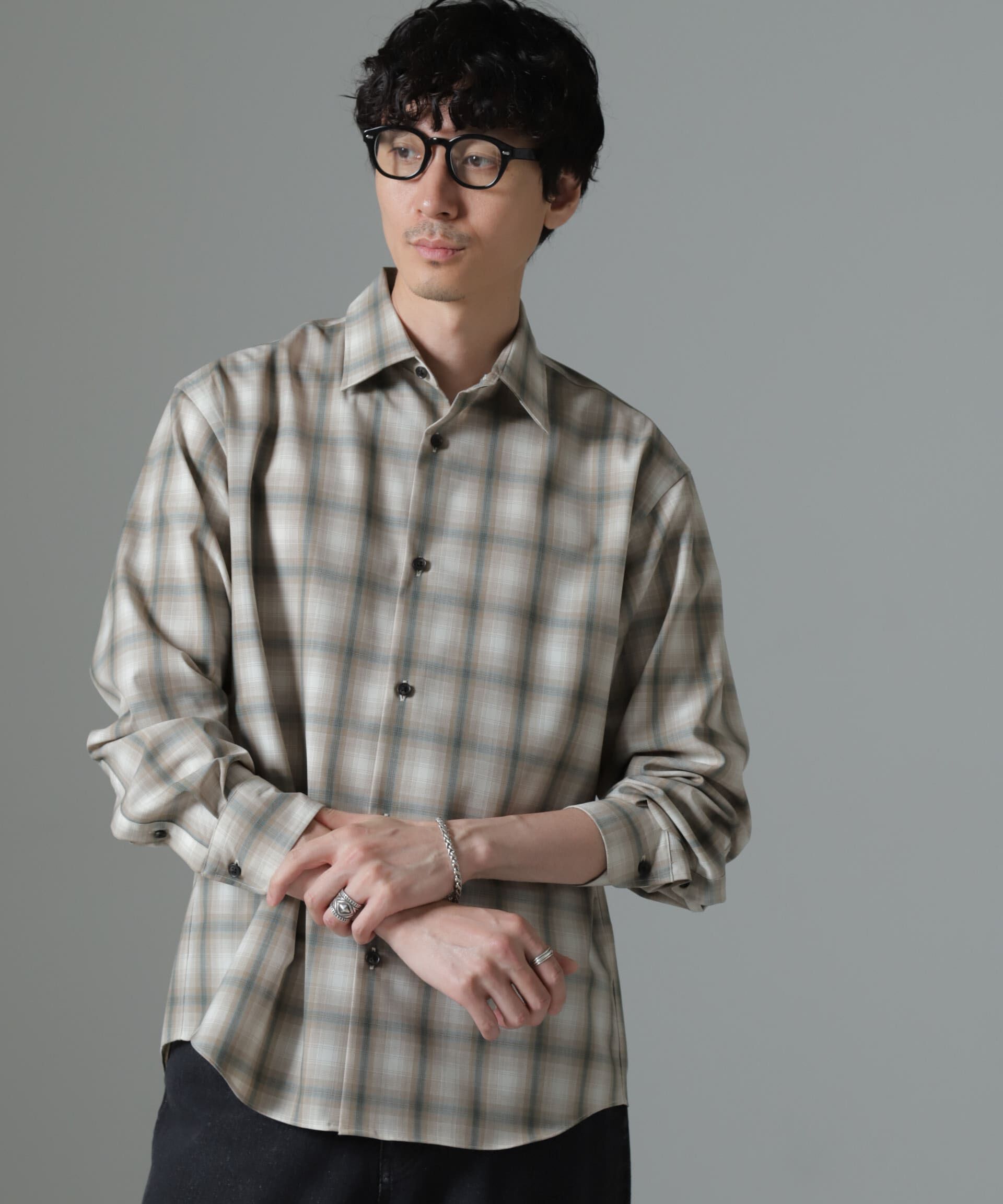 nano･universe「ウールブレンドウォッシャブルセミワイドカラーシャツ」|シャツ・ブラウス|