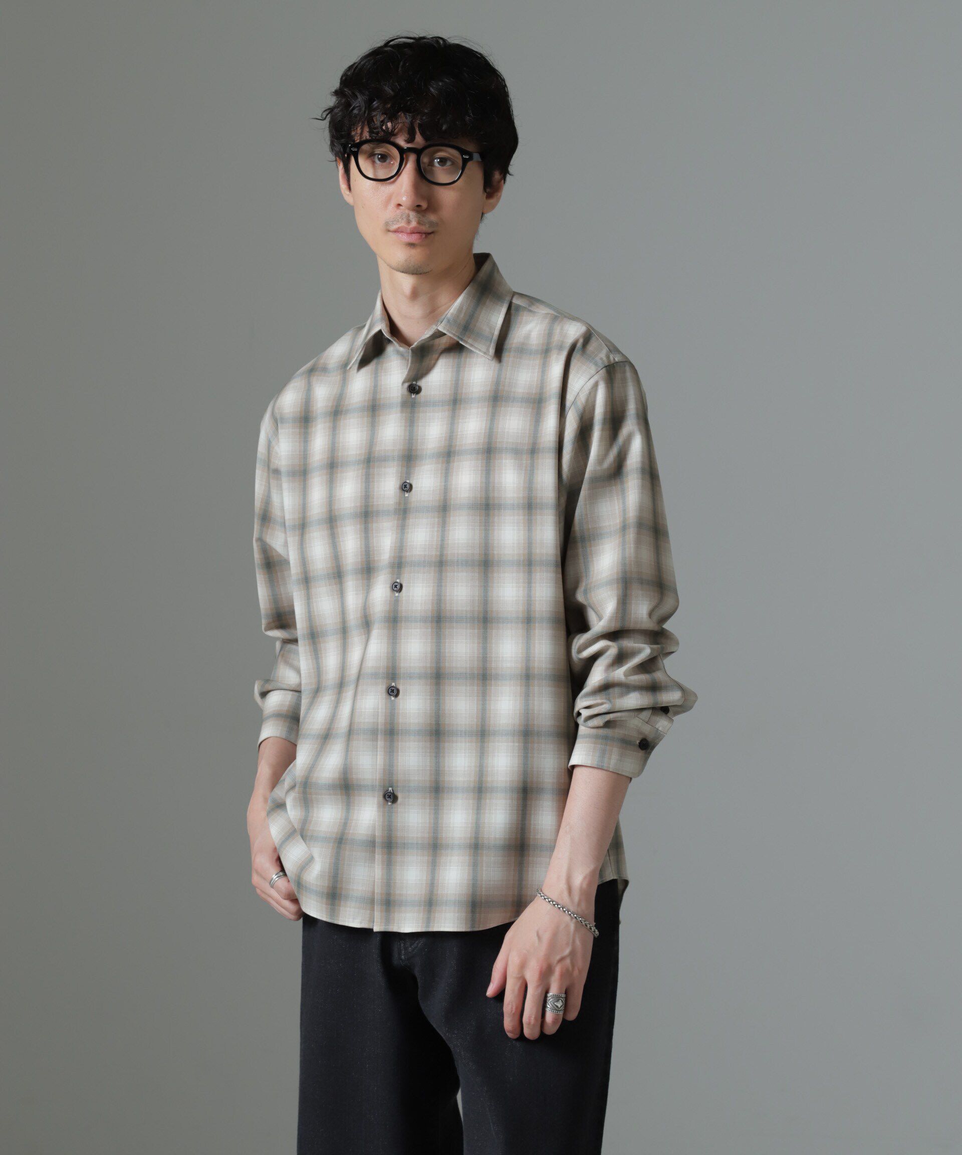 nano･universe「ウールブレンドウォッシャブルセミワイドカラーシャツ」|シャツ・ブラウス|