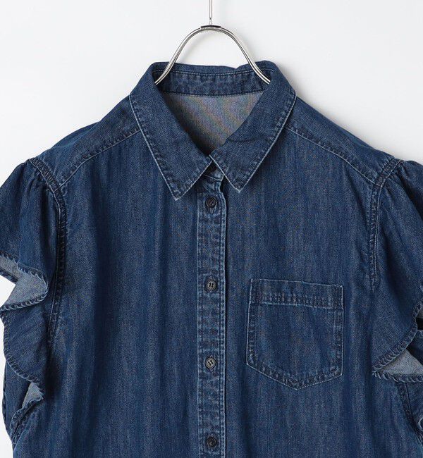 Rie Miller「【RM denim】ラッフルスリーブデニムブラウス」|シャツ・ブラウス|