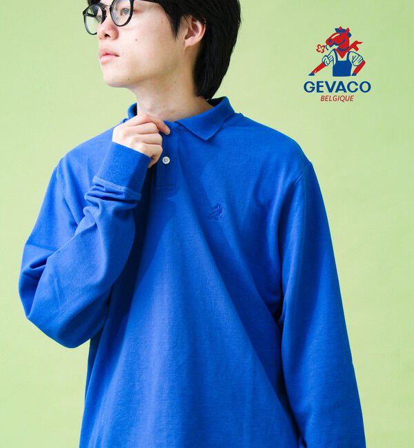 GLOSTER「【GEVACO/ゲバコ】ロングスリーブ ポロシャツ」|ポロシャツ|ブルー