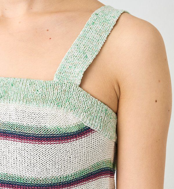  「予約【アンサンブル着用可能】マルチボーダーニットキャミ」|ニット・セーター|