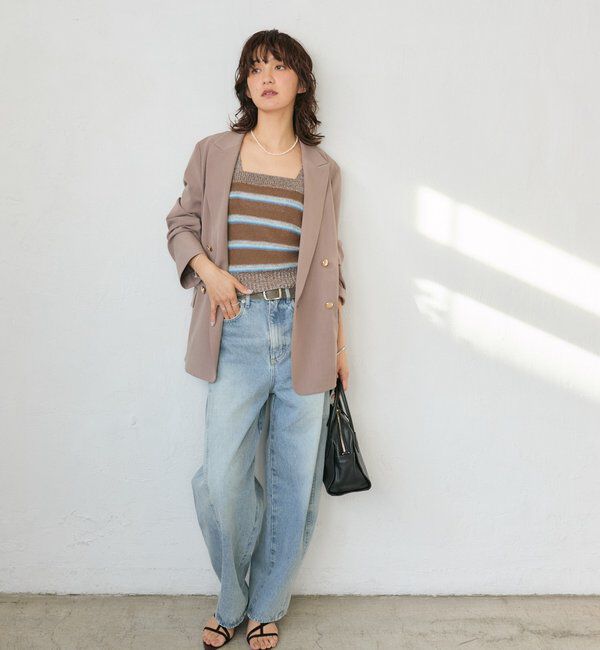  「予約【アンサンブル着用可能】マルチボーダーニットキャミ」|ニット・セーター|